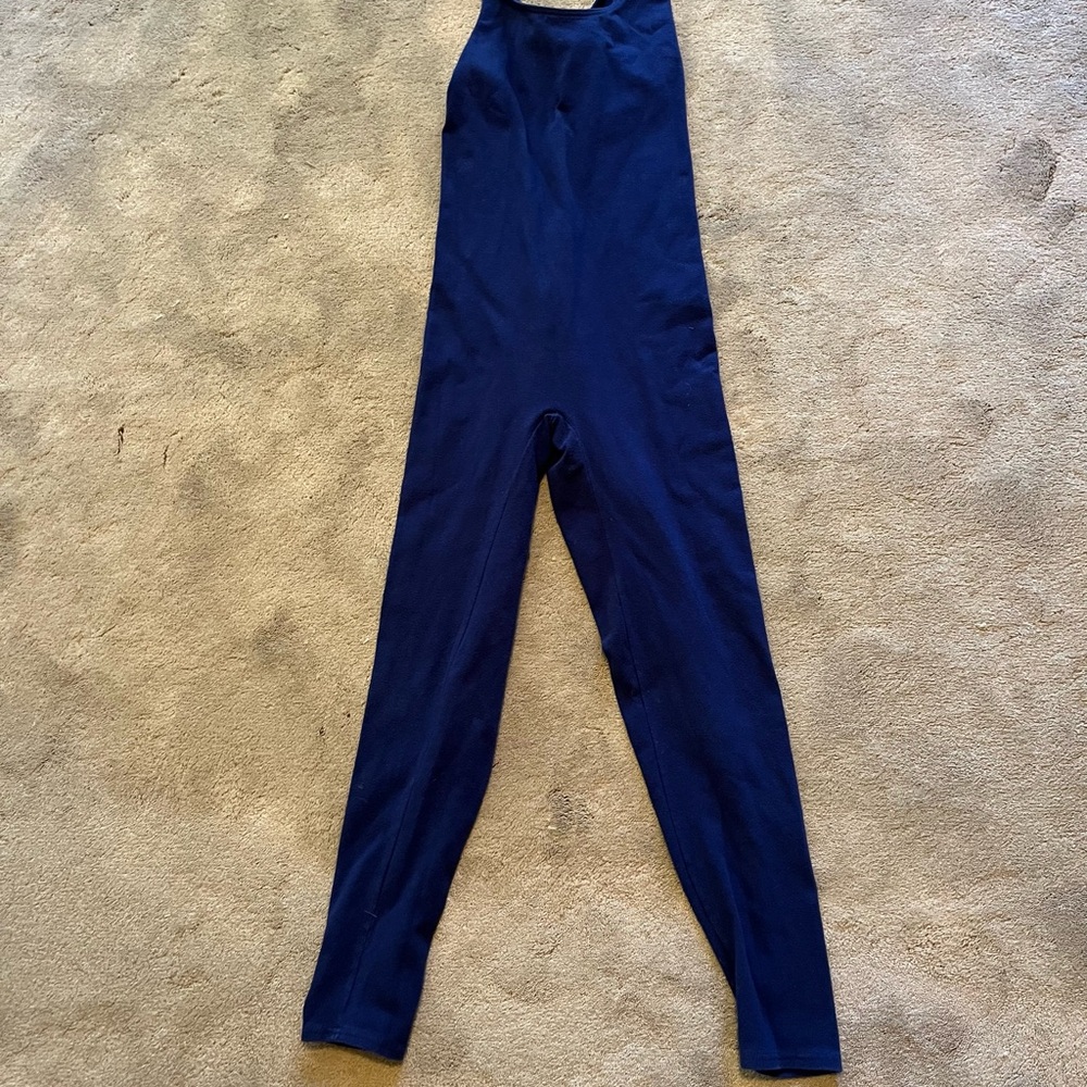 Capezio Navy Blue Dance Jumpsuit, Size Medium, Vintage 1980s